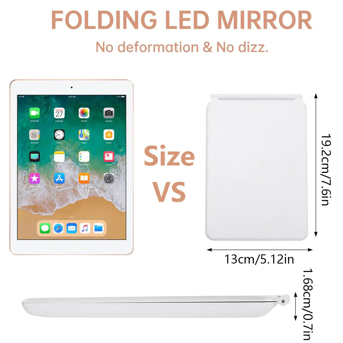 Foldable LED Touch Makeup Mirror