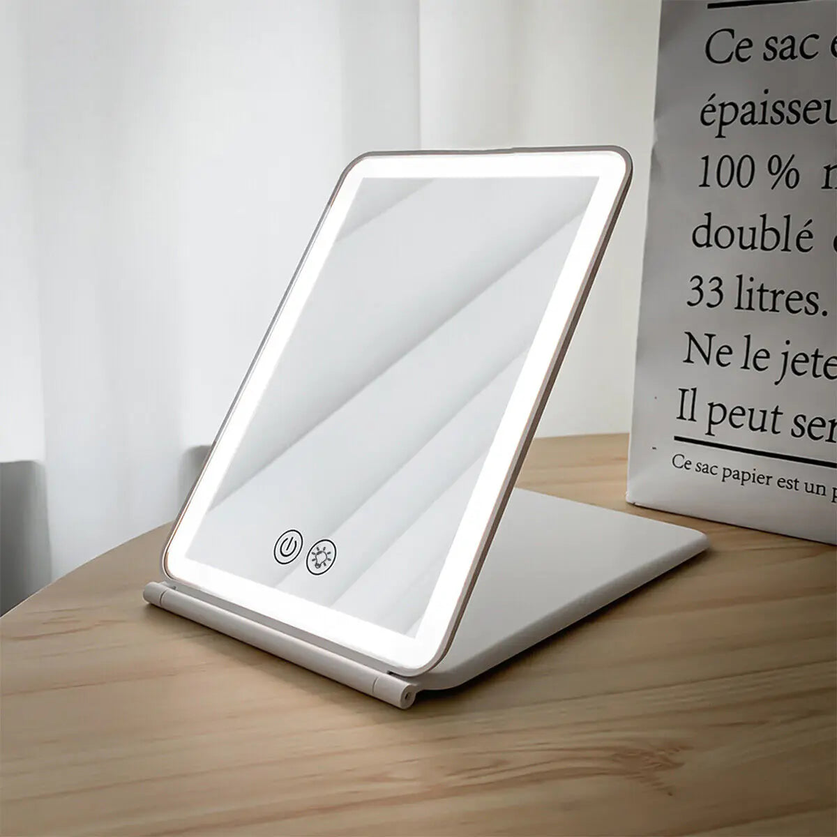 Foldable LED Touch Makeup Mirror