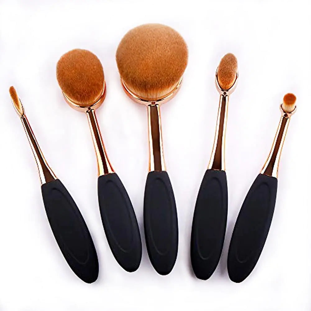 handle ProBlend™ 5-Piece Oval Foundation Brush Set gold)